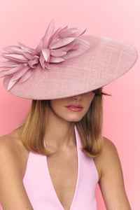 COQUETE Blush Pink Disc Hat with Hand-Sculpted Graphic Flower