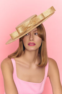 VANILLA Golden Wide Brim Boater