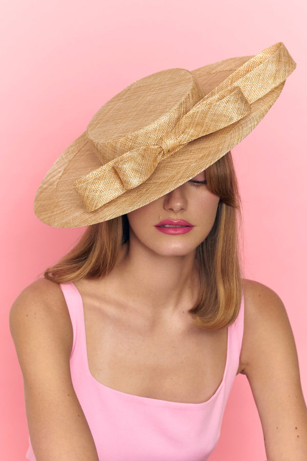 VANILLA Golden Wide Brim Boater