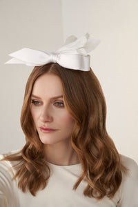 BRIGITTE silk bow bridal comb headpiece