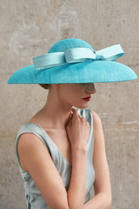 AUDREY wide bride hat with bow
