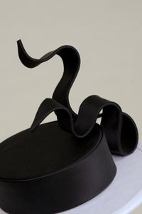 BLACK AND WHITE BEAT silk boater hat