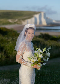 JACKIE bow-trimmed silk bridal pillbox hat