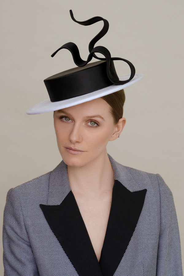 Filipa Cardoso Millinery London Black And White Boater