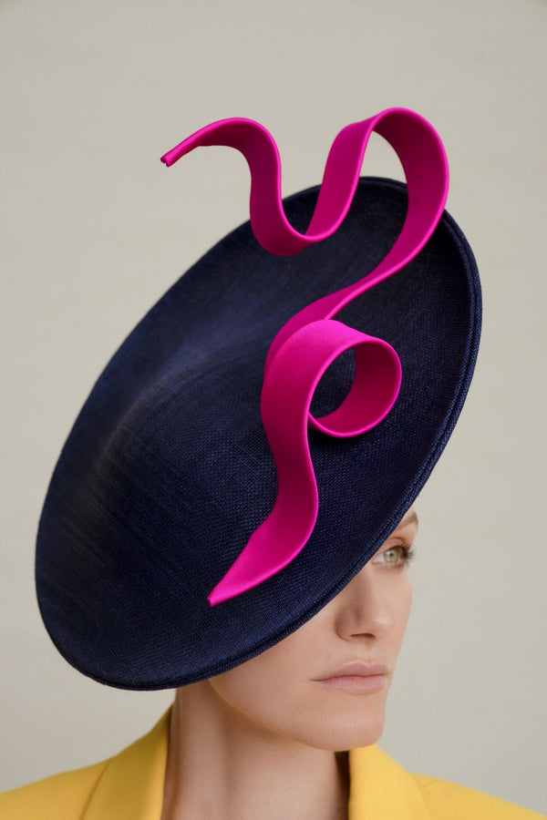 Filipa Cardoso Millinery navy saucer hat 2