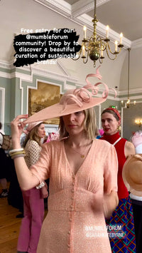 LOLITA Pink Blush Swirl Statement Hat with Asymmetric Brim
