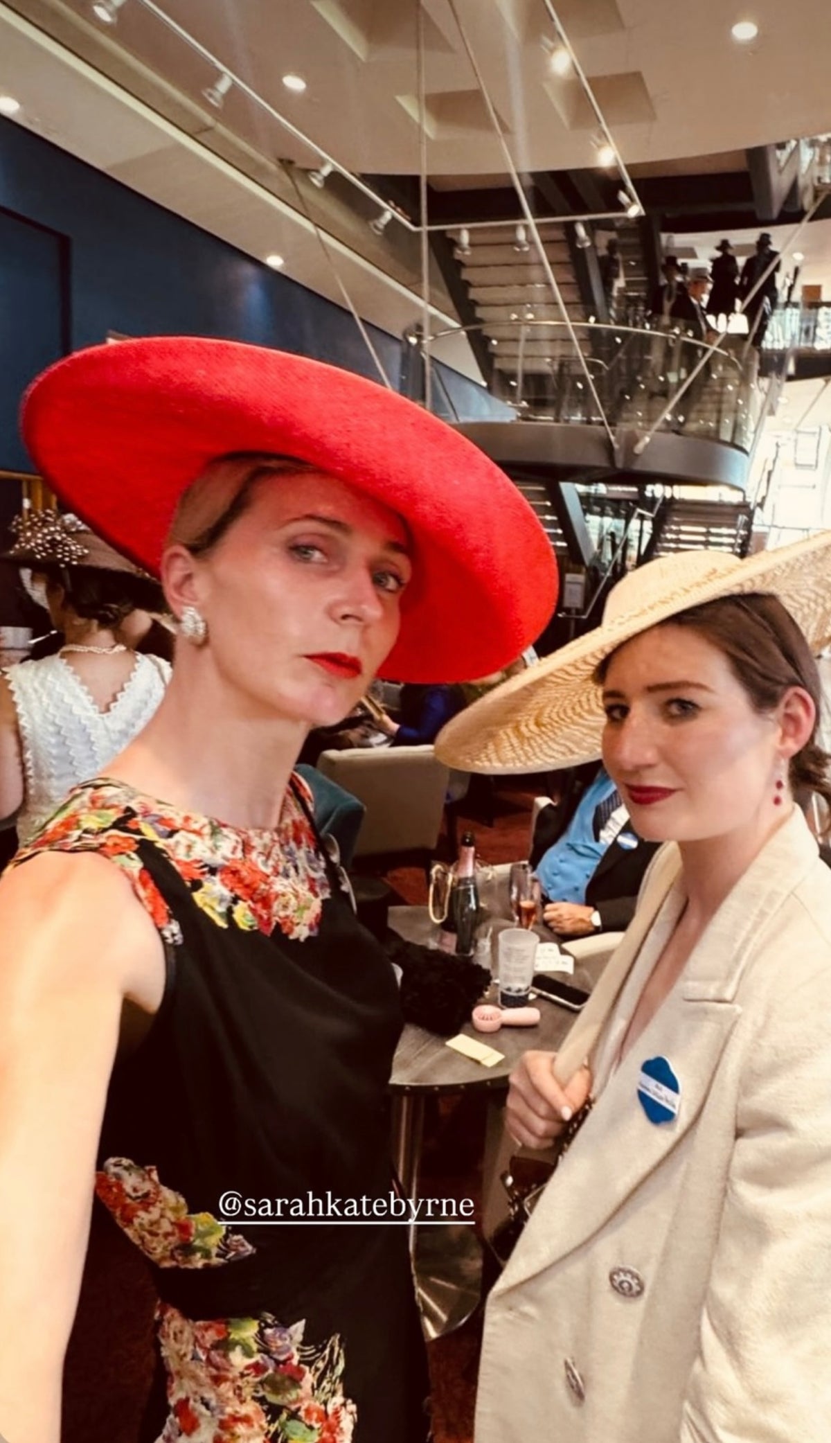 DARLING Red Upturned Wide Brim Hat