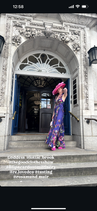 PRISCILLA Fuchsia Wide Brim Hat with Oversized Silk Bow