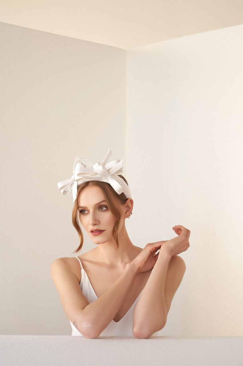 SISSI bow-embellished bridal headband