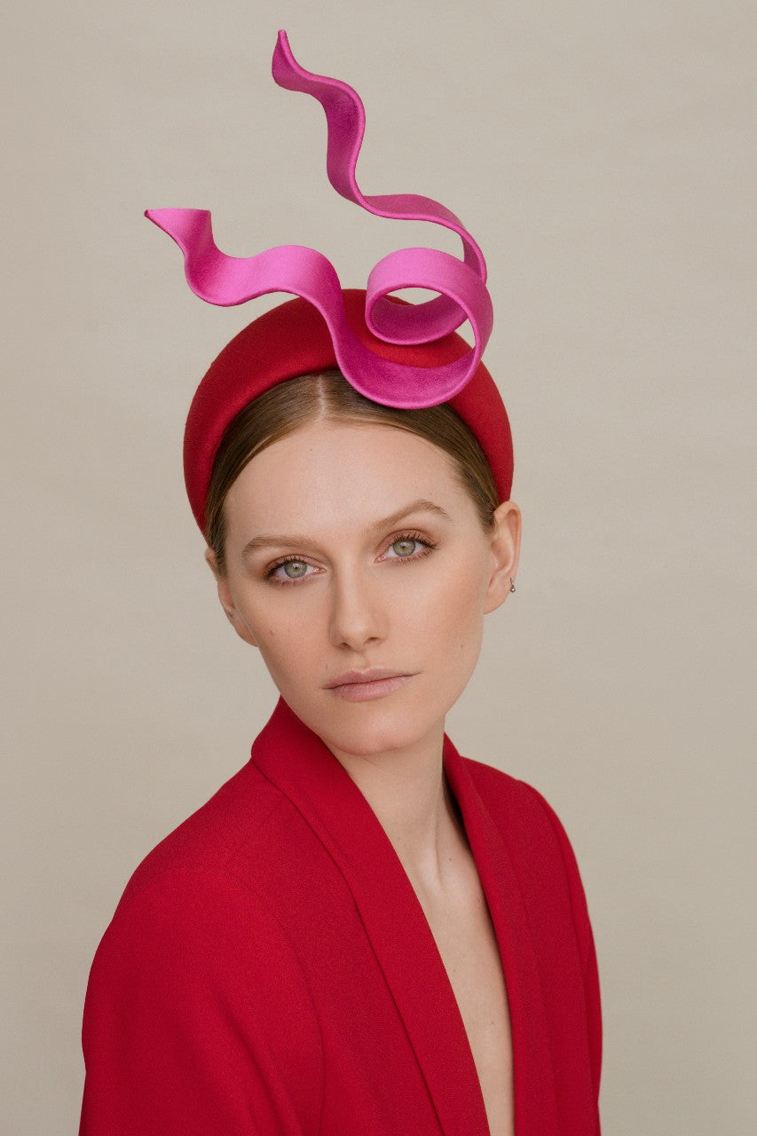 Filipa Cardoso Millinery red oversized headband 