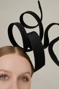 Filipa Cardoso Millinery sculptural black headpiece