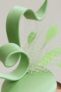 Filipa Cardoso Millinery silk shape pastel green fascinator